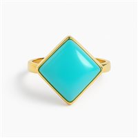 Anello da donna in oro giallo 18 kt con turchese – Misura 12 – 5.40 g – Idee Preziose dal 1987 - IP.AK18G/30